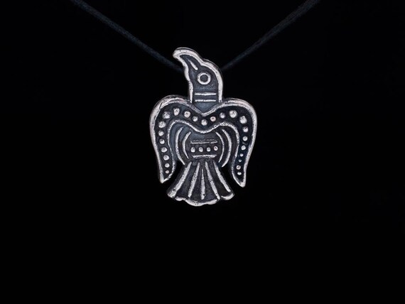 Odin raven jewelry pendant. North nordic traditional viking jewelry pendant. Warrior Hugin and Munin valhalla Asguard europe mythology