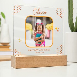 School Starter Gift · Personalized Acrylic Plaque · First Day at School Keepsake Gift ·  Starting School Memento
