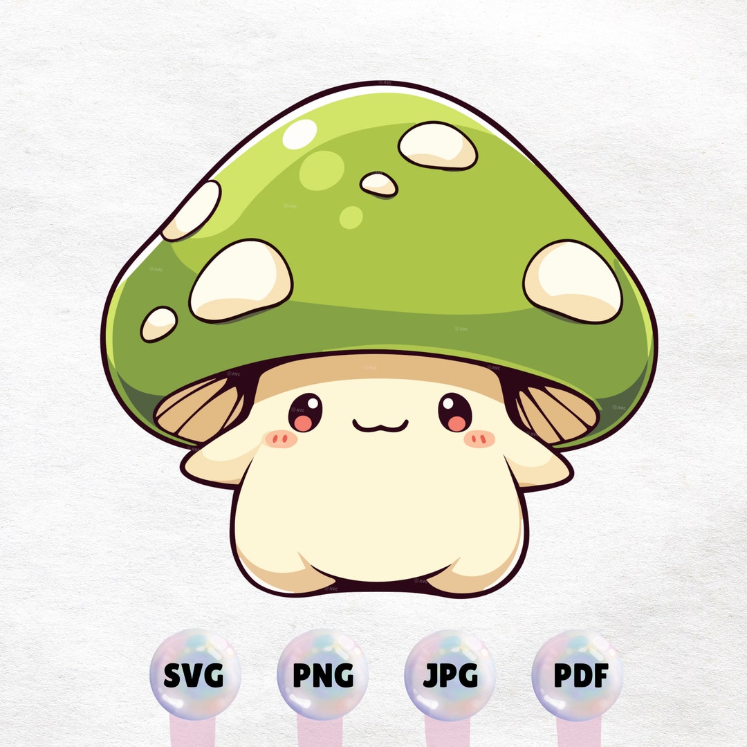 Kawaii Mushroom Creature Clipart High Quality Instant Download PNG