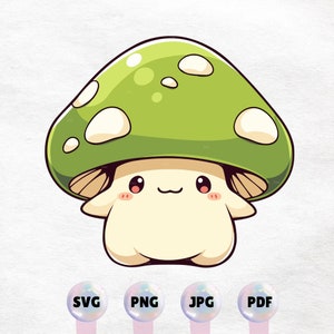 Kawaii Pilz Kreatur Clipart - hochwertiger Sofortdownload PNG, SVG, kommerzielle Nutzung, printable Design Element