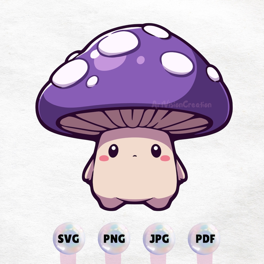 Kawaii Chibi Mushroom Creature Clipart High Quality Instant Download Il 1080xN.5630423206 Jsdm