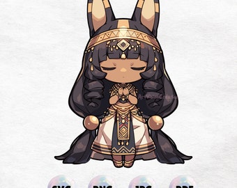 かわいいちびエジプトの女の子 - かわいい神話のキャラクターの