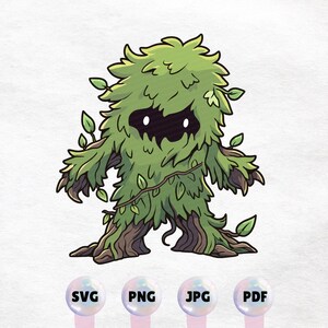 Kawaii Treant Monster Clipart - High Quality Instant Download PNG, SVG - Commercial Use - Printable Sticker