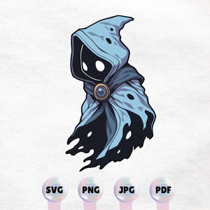 Clipart de Espectro Kawaii - Descarga instantánea de alta calidad PNG, SVG - Uso comercial - Pegatina imprimible
