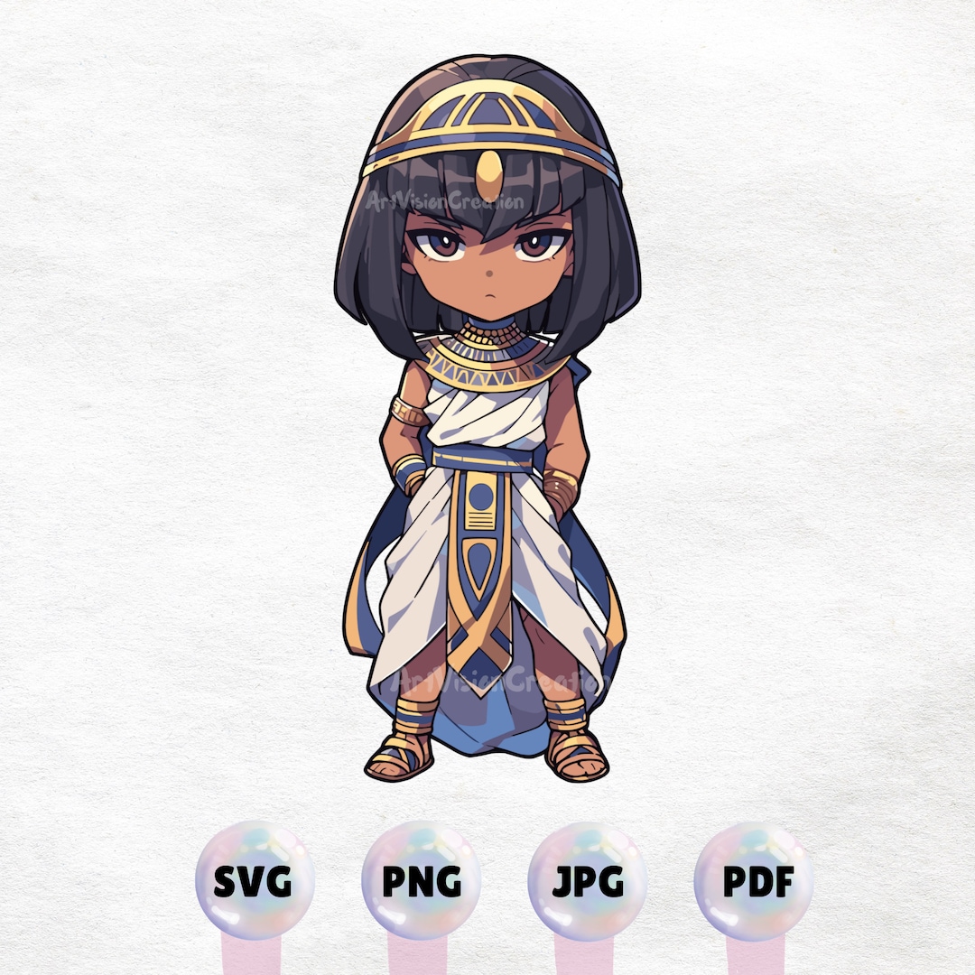 Kawaii Chibi Egyptian Anime Boy Graphic Character Illustration