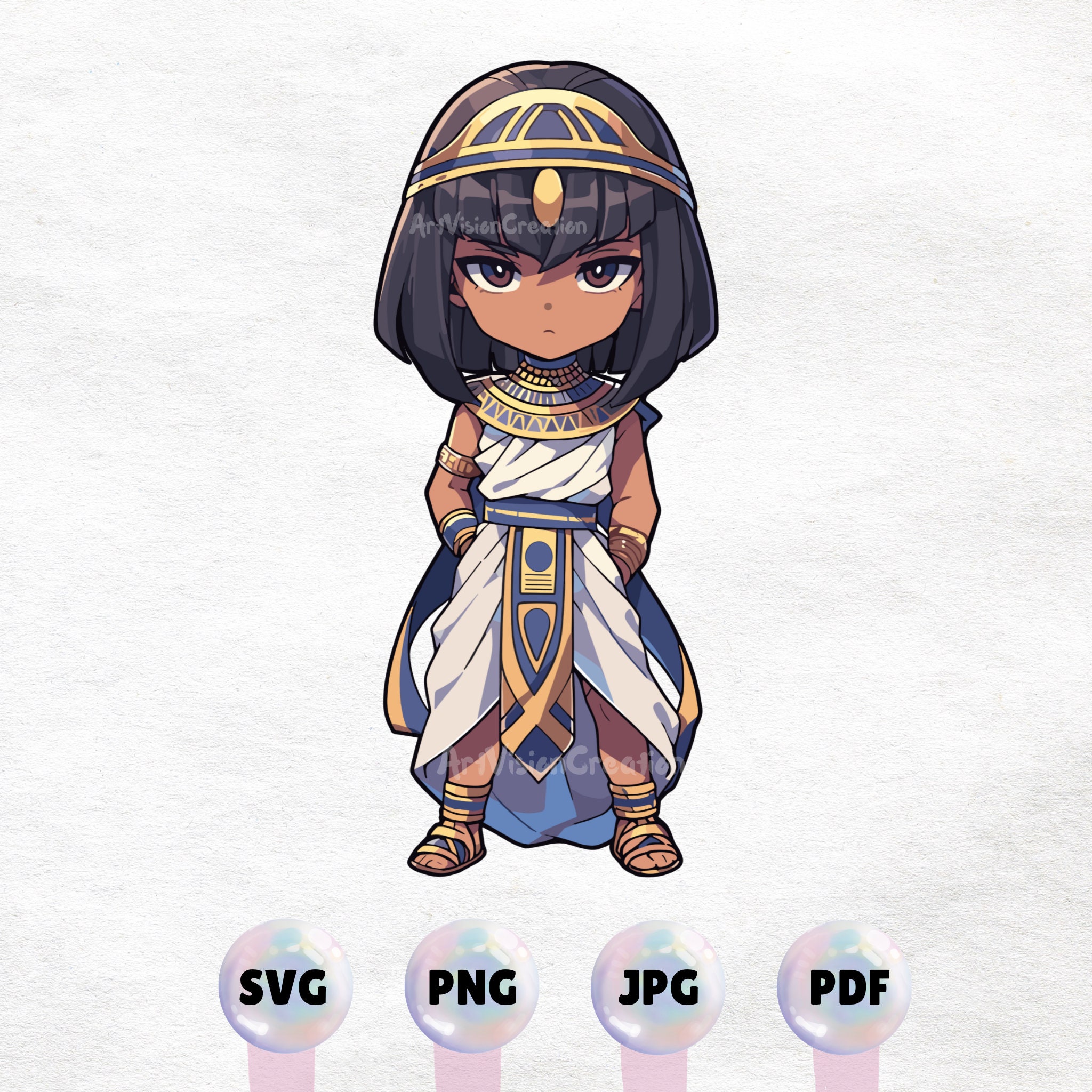 Kawaii Chibi ägyptischer Anime Boy Grafik - Charakter Illustration ..., حجم الصورة 2048x2048