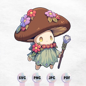 Kawaii Steinpilz – Frühling Cottagecore Clipart - Digitaler Download