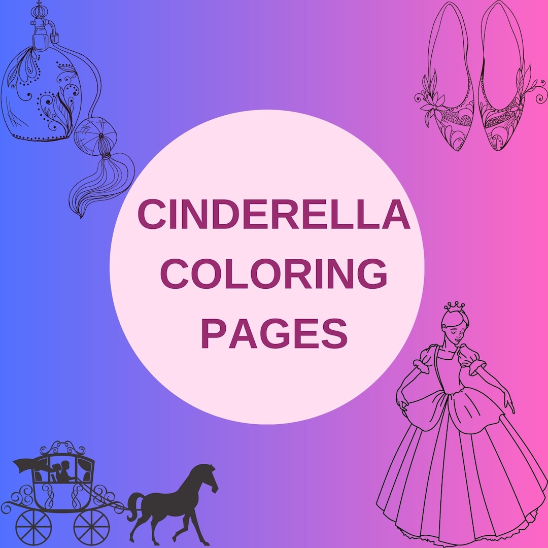 Cinderella Coloring Book Princess Coloring Book Pages Etsy