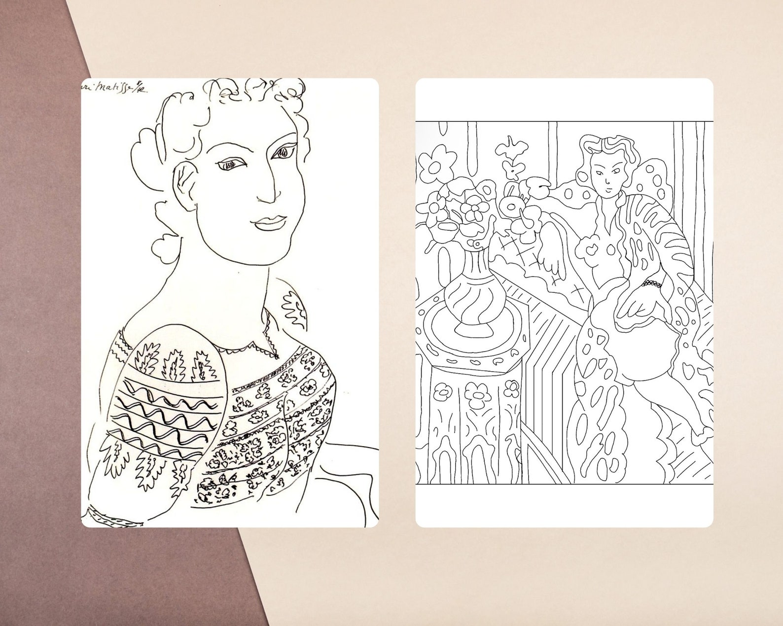 Henri Matisse Digital Coloring Pages Fun and Educational - Etsy