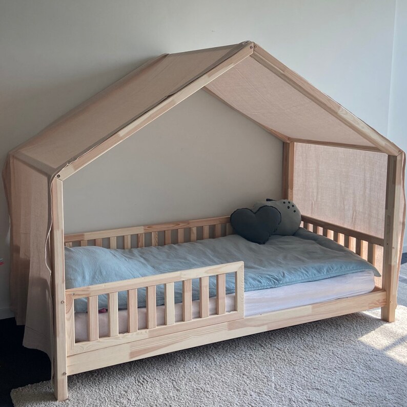 Beige Cabin Bed Canopy / Cabin Bed Veil / Cabin Bed Canvas for ALL