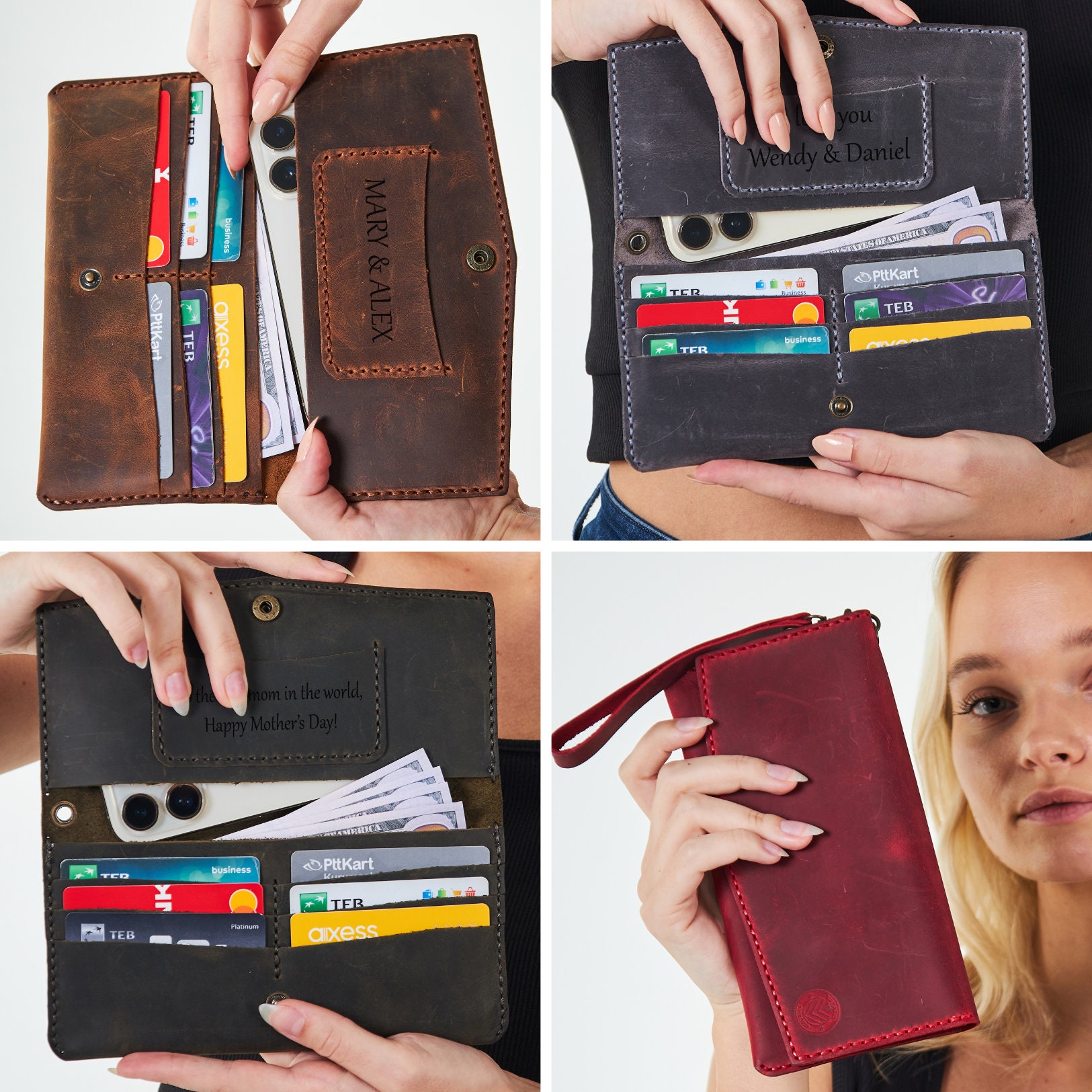 Personalized Women Wallet Leather Women's Wallet for Women Leather