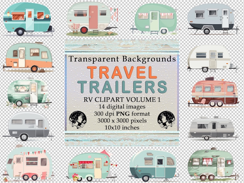 Travel Trailers PNG Clipart Transparent Backgrounds 14 Etsy