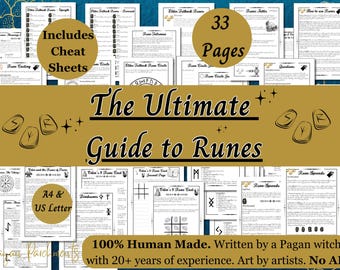 Runes Grimoire: Ultimate Guide to the Elder Futhark + Cheat Sheets (Printable PDF)