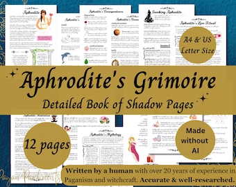 Aphrodite's Grimoire: Pagan Goddess Book of Shadows Pages (PDF)