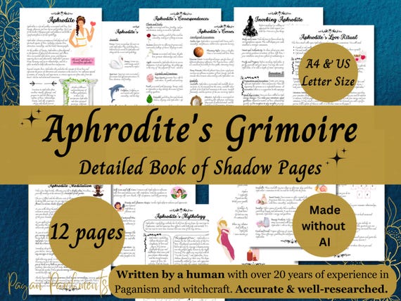 Aphrodite's Grimoire: Pagan Goddess Book of Shadows Pages (PDF)