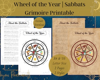 Rueda del Año imprimible: Páginas del Grimorio del Sabbat (Descarga PDF)