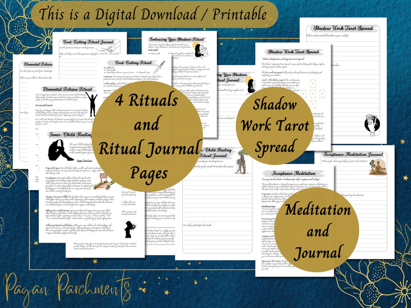 Ultimate Shadow Work Guide and Journal for Witches, Printable Grimoire Pages, Shadow Self ...