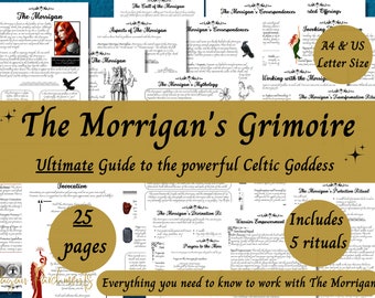 The Morrigan Grimoire Printable, Ultimate Guide to Working with the Celtic Goddess, Witch Book of Shadows, Pagan, Druid Deity Devotional PDF