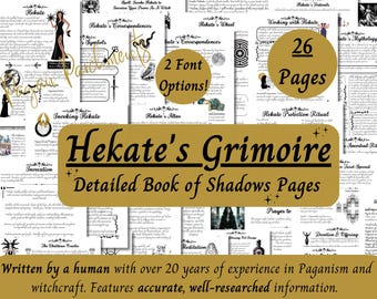 Hekate Grimoire Printable: Work with the Greek Goddess of Witches, Hecate Book of Shadows (PDF)