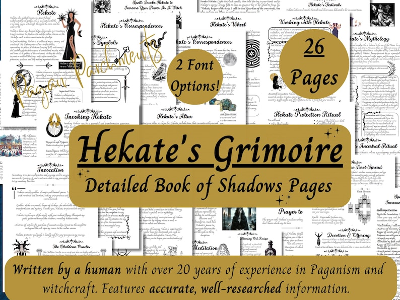 Hekate Grimoire Printable: Work with the Greek Goddess of Witches, Hecate Book of Shadows (PDF) image 1