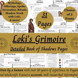 Loki Grimoire Printable, Przewodnik po pracy z nordyckim bogiem psot, Strony z Witch Book of Shadows, Praca nad pogańskim bóstwem, Poganin, Ásatrú