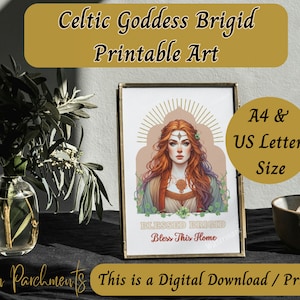 Goddess Brigid Printable Art: Celtic Altar Decor (PDF Print)