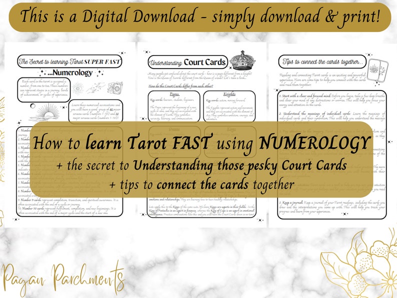 Tarot Card Cheat Sheets, Beginner Tarot Cards Complete Guide, Learn Tarot Fast, Printable Tarot Grimoire Pages, Tarot Card Meanings PDF image 2