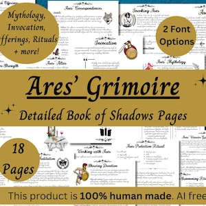 Ares Grimoire do druku, Księga Cieni greckiego boga wojny, Strony pracy bóstw zdjęcie 1