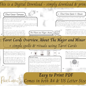 Tarot Card Cheat Sheets, Beginner Tarot Cards Complete Guide, Learn Tarot Fast, Printable Tarot Grimoire Pages, Tarot Card Meanings PDF image 4