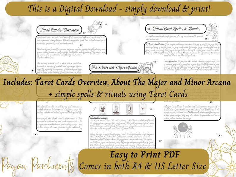 Tarot Card Cheat Sheets Beginner Tarot Card Complete Guide - Etsy UK