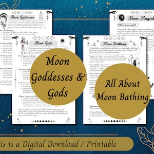 Moon Magic Grimoire Pages, Lunar Magick BOS Printable, Moon Water Guide, Lunar Spells, Moon Phases, Witchy PDF, Baby Witch Download image 5