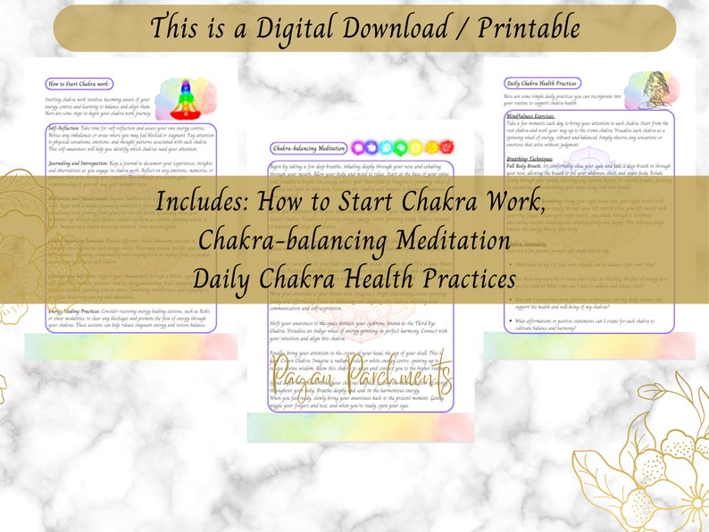 Beginner's Guide to Chakras: Chakra Cheat Sheets, Yoga Poses (PDF ...