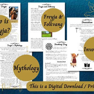 Freyja Grimoire Printable, Work With Norse Goddess Freya, Book of ...