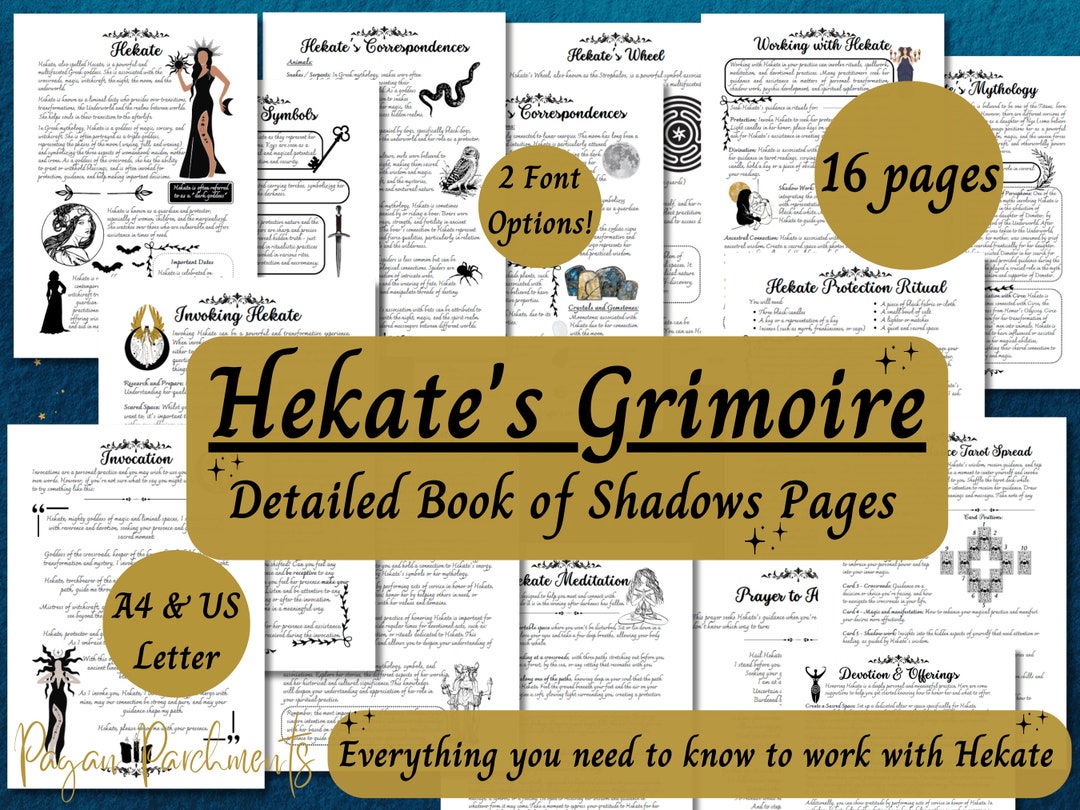 Hekate Grimoire Printable, A Guide to Working With the Goddess of ...
