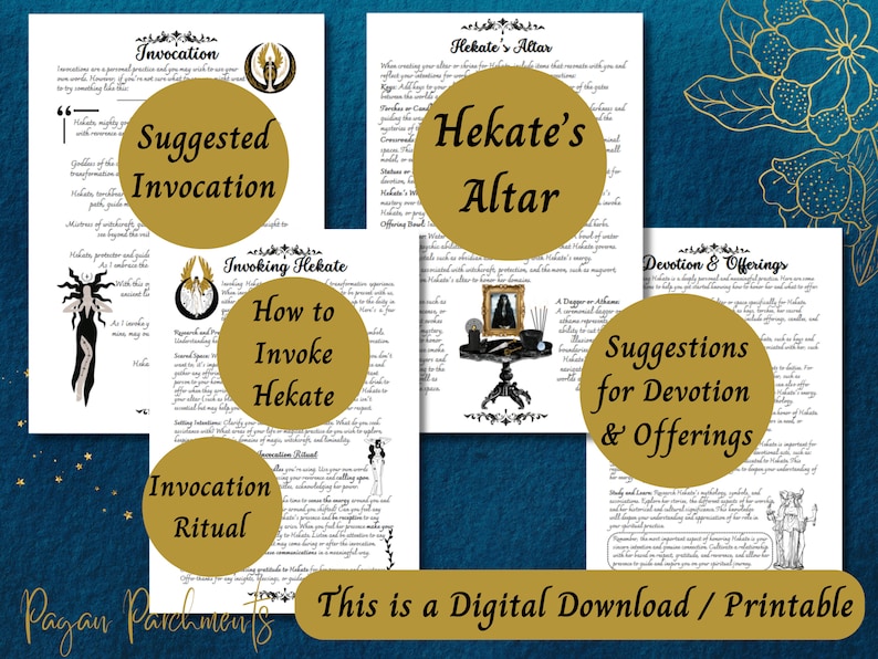 Hekate Grimoire Printable: Work with the Greek Goddess of Witches, Hecate Book of Shadows (PDF) image 3