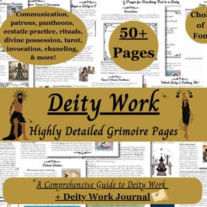 Deity Work Grimoire Pages + Journal, Pantheons Overview, Ecstatic Practice, Invoke Deities, Book of Shadows, Pagan God & Goddess Worship PDF