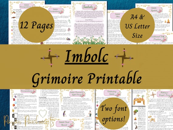 Imbolc Grimoire Printable: Pagan Sabbat Book of Shadows (PDF)