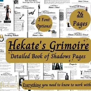 Hekate Grimoire Printable, A Guide to Working with the Greek Goddess of Witchcraft & Magic, Hecate Book of Shadows Pages, Deity Devotional