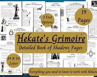 Hekate Grimoire Printable, A Guide to Working with the Goddess of Witchcraft & Magic, Hecate Book of Shadows PDF,  Greek Deity Devotional