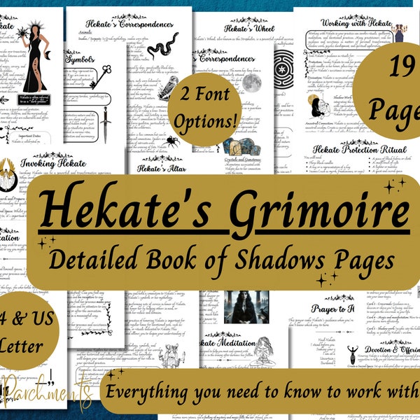 Hekate Grimoire Printable, A Guide to Working with the Goddess of Witchcraft & Magic, Hecate Book of Shadows PDF,  Greek Deity Devotional