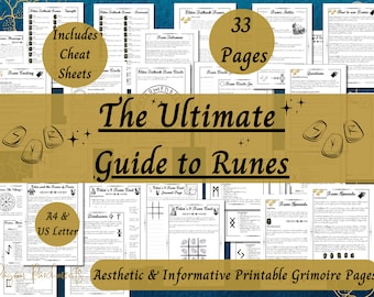 Ultimate Rune Guide, Runes Grimoire Printable, Rune Cheat Sheets, Norse Pagan PDF, Witch BOS Pages, Runic Magic, Elder Futhark Spreads
