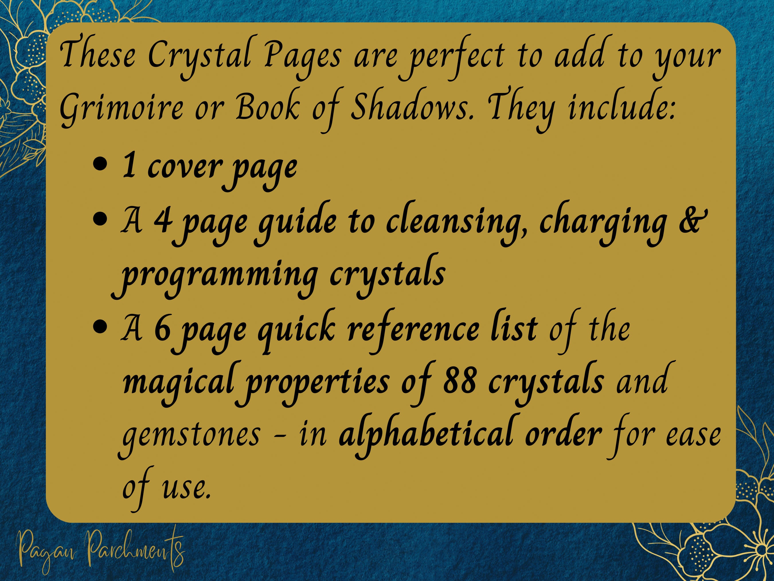 Printable Crystal Guide & Quick Reference Magical Properties List of 88