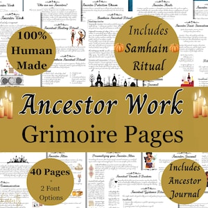 Ancestor Work Grimoire Pages For Pagans and Witches. Includes Samhain Ritual, Ancestral Journal & Prompts