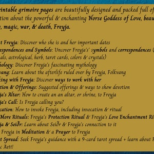 Freyja Grimoire Printable, Work With Norse Goddess Freya, Book of ...