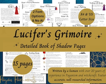 Lucifer Grimoire: A Witch's Guide to Working with Lucifer. Book of Shadows Pages (PDF)