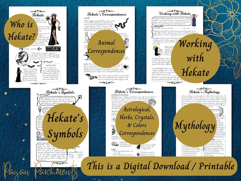 Hekate Grimoire Printable: Work with the Greek Goddess of Witches, Hecate Book of Shadows (PDF) image 2