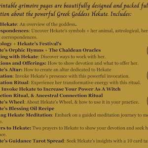 Hekate Grimoire Printable: Work with the Greek Goddess of Witches, Hecate Book of Shadows (PDF) image 9