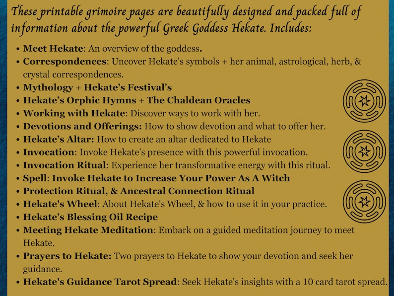 Hekate Grimoire Printable: Work with the Greek Goddess of Witches, Hecate Book of Shadows (PDF) image 9