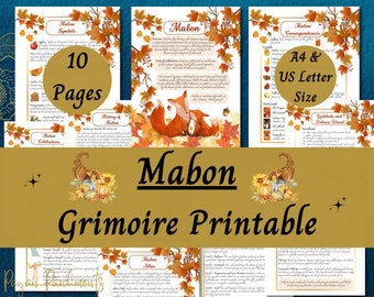 Mabon Grimoire Printable: Autumn Equinox, Pagan Book of Shadows (PDF)