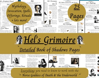 Hel Grimoire Printable, Guide to Working with the Norse Goddess of Death & the Underworld, Norse Pagan Deity, Book of Shadows, Heathen Witch